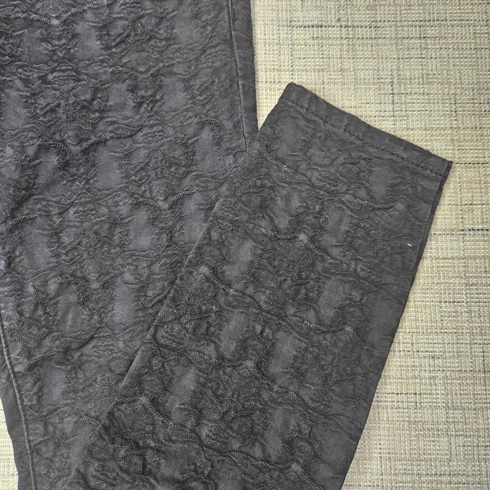 Free People Jeans Black Textured Jacquard Skinny Pants Size 25‎